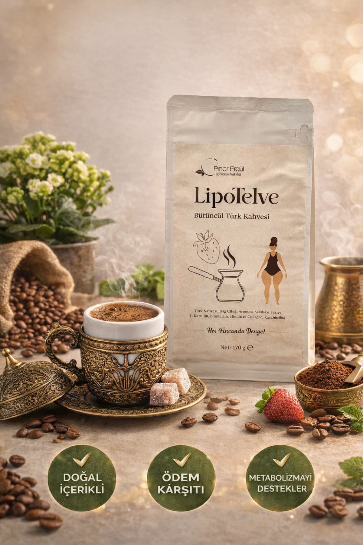 Lipo'telve Lipo'dem Dağ Çileği Aromalı Türk Kahvesi